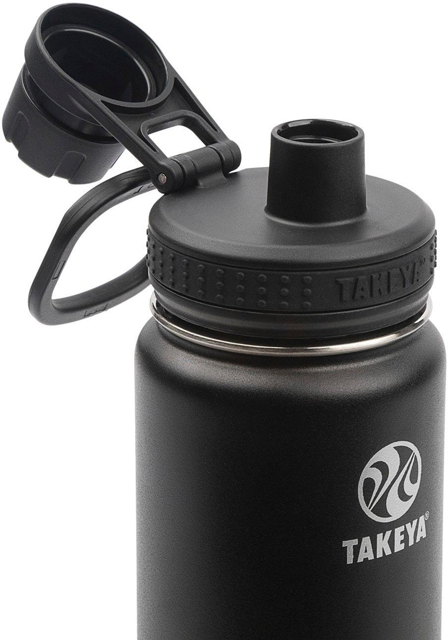 Takeya - Actives 24-Oz. Insulated Stainless Steel Water Bottle with Spout Lid - Onyx