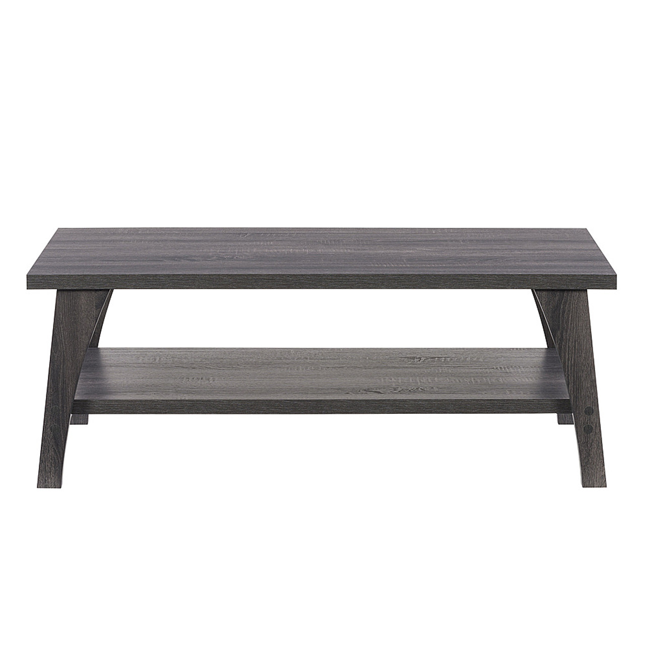 CorLiving - Hollywood Dark Gray Coffee Table with Shelf - Dark Grey