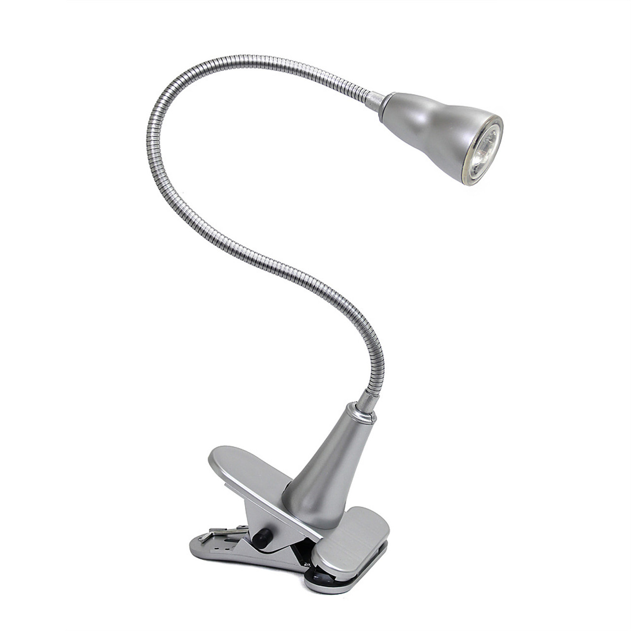 Simple Designs 1W LED Gooseneck Clip Light Desk Lamp