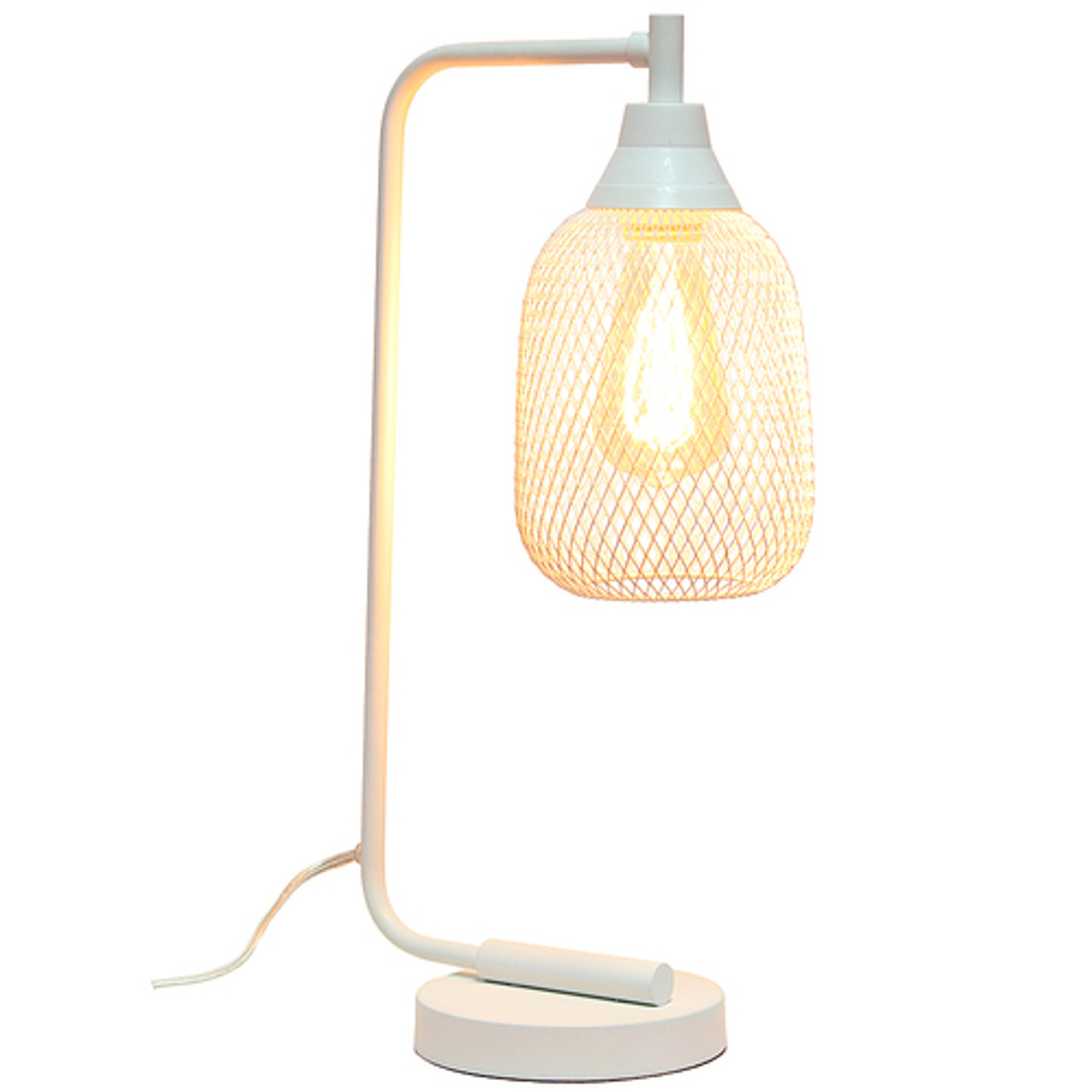 Lalia Home Industrial Mesh Desk Lamp, White