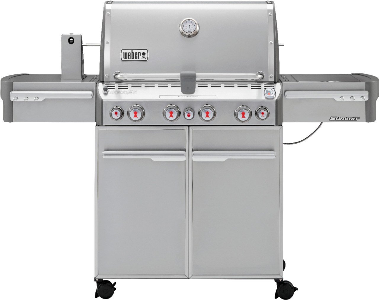 Weber - Summit S-470 4-Burner Propane Gas Grill in Stainless Steel with Built-In Thermometer and Rotisserie - Stainless Steel