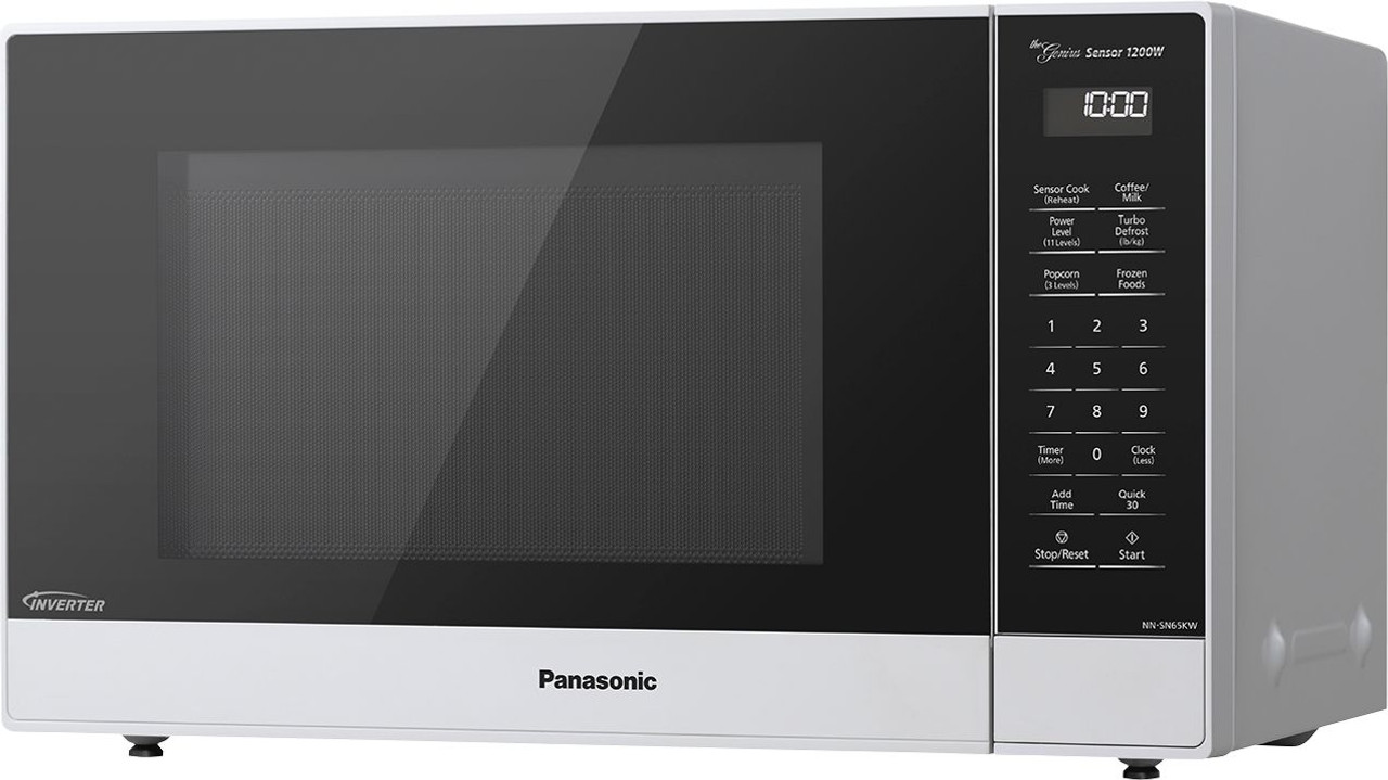 Panasonic Compact Microwave Oven with Sensor Cooking, Popcorn Button, Quick 30sec and Turbo Defrost - White