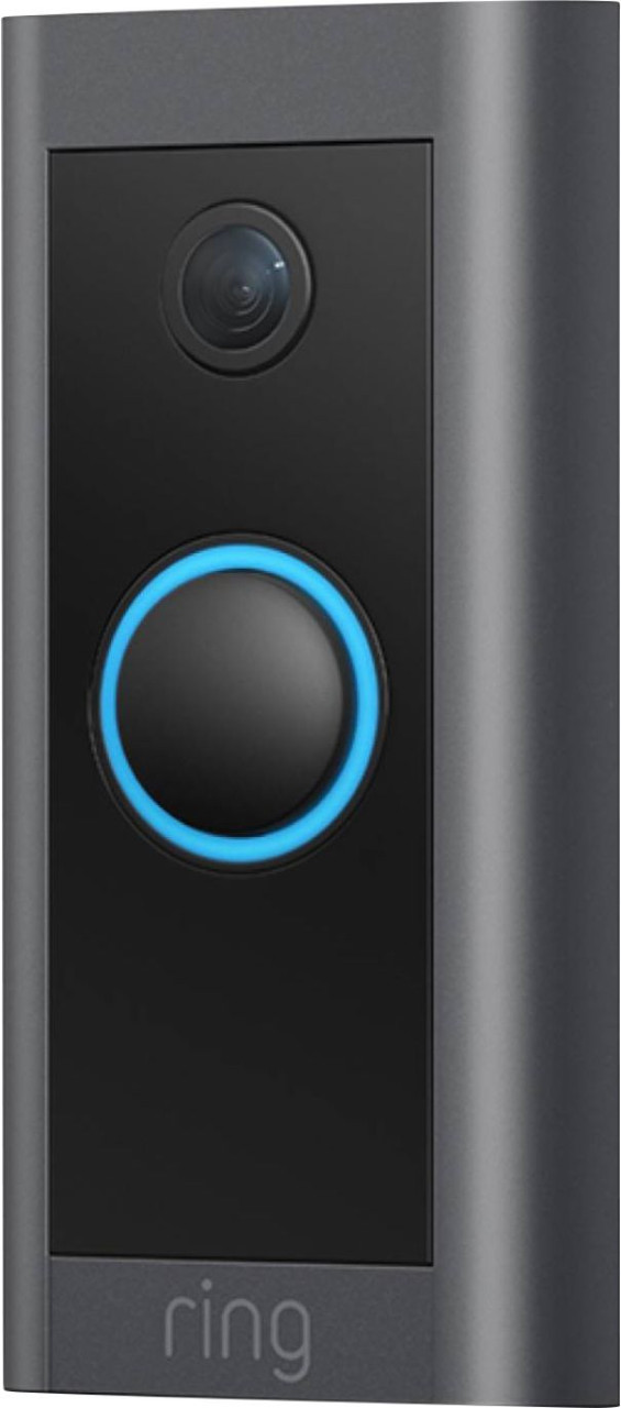 Ring - Smart Wi-Fi Video Doorbell - Wired - Black