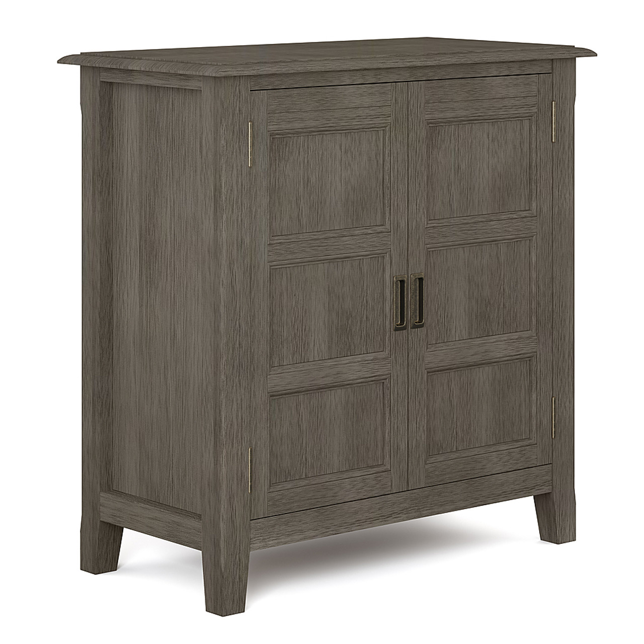 Simpli Home - Burlington SOLID WOOD 30 inch Wide Traditional Low Storage Cabinet in - Farmhouse Grey