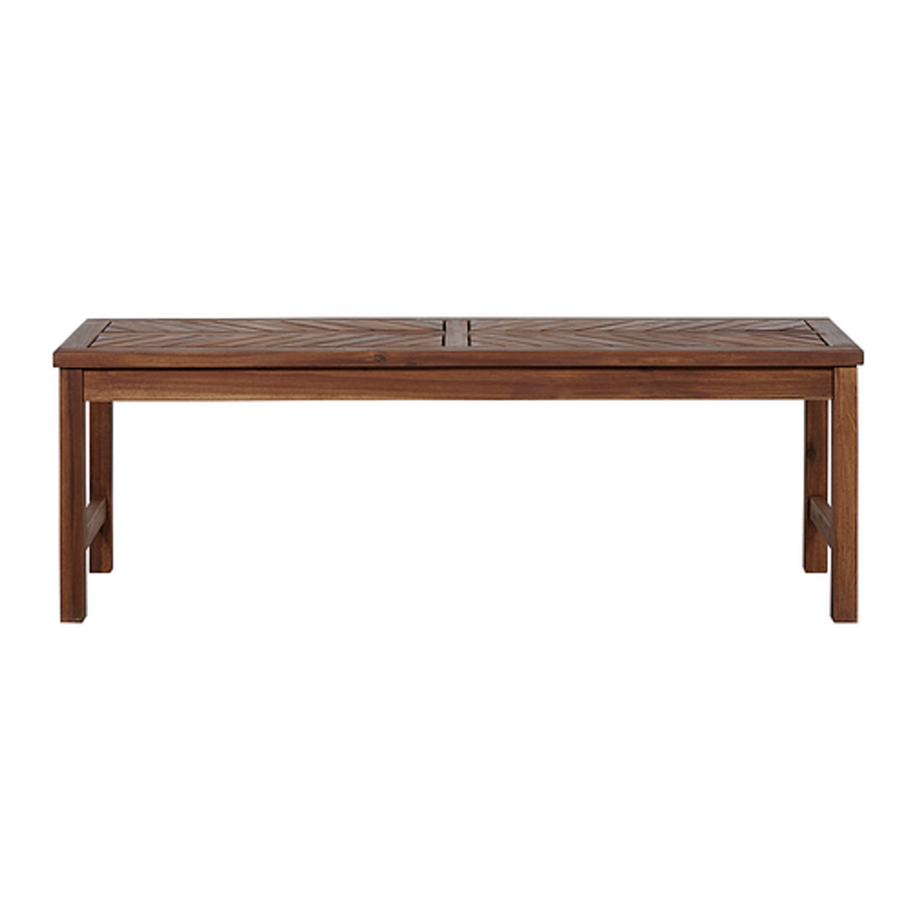 Walker Edison - Patio Outdoor Windsor Acacia Wood Dining Bench - Dark Brown