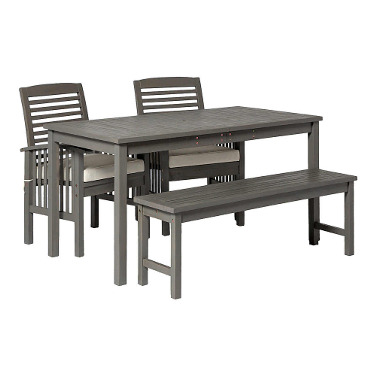 Walker Edison - 4-Piece Everest Acacia Wood Patio Dining Set - Grey Wash