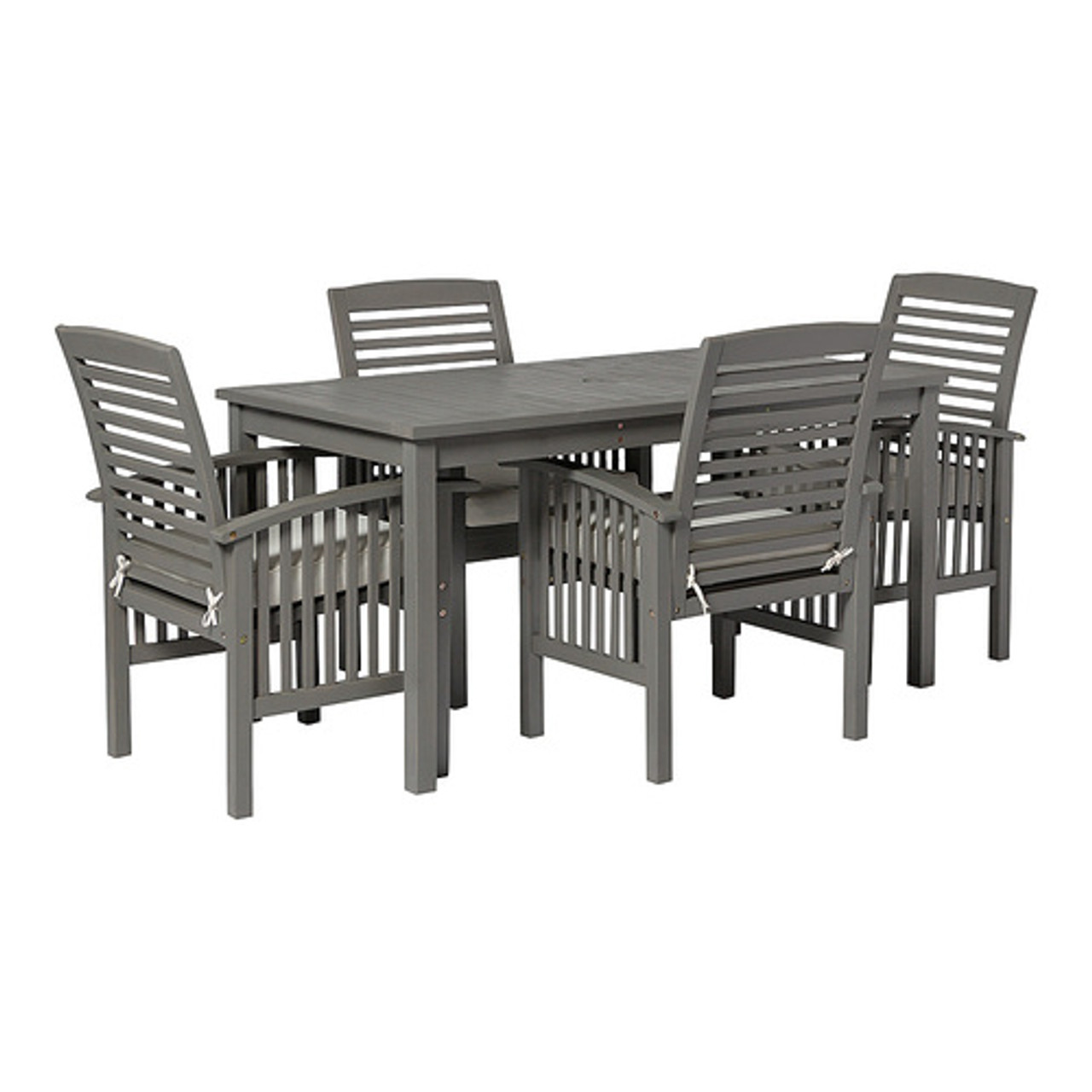 Walker Edison - 5-Piece Everest Acacia Wood Patio Dining Set - Grey Wash