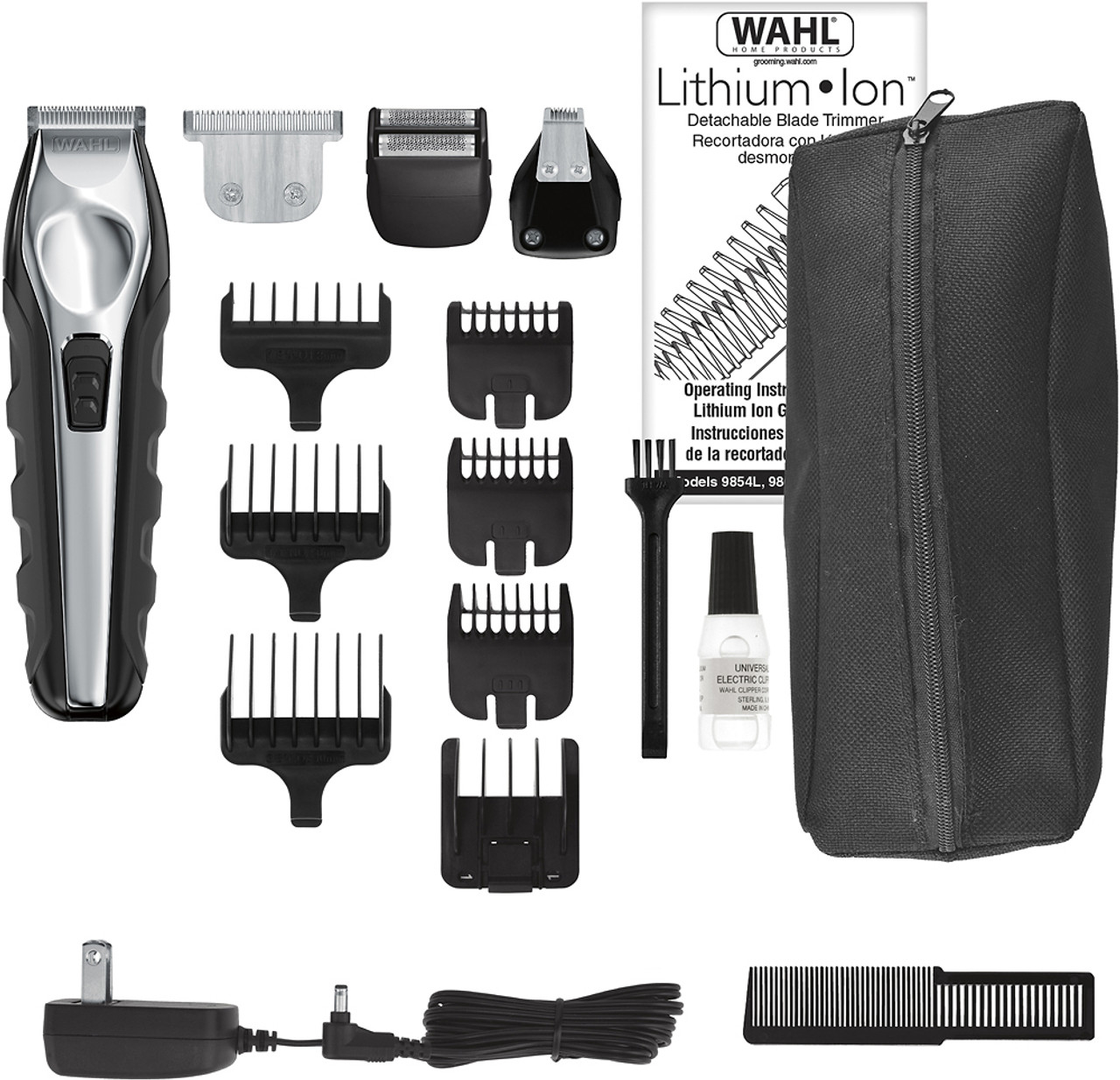 Wahl - Lithium Ion Rechargeable Trimmer - Black/silver