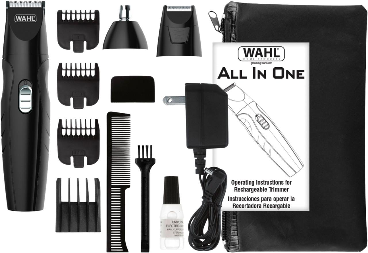 Wahl - Trimmer with 5 Guide Combs - Black