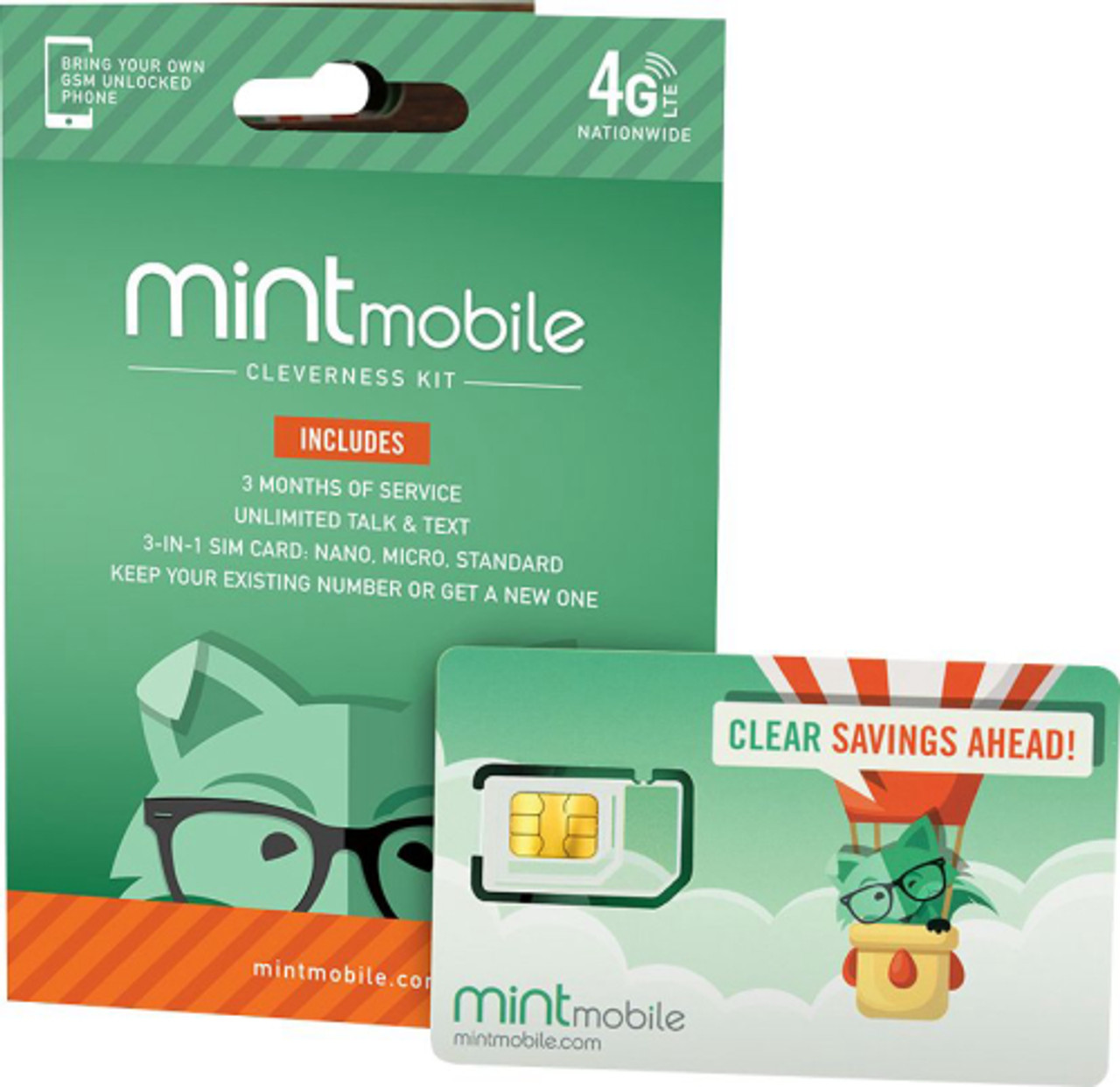 Mint Mobile - 3-Month Prepaid SIM Card Kit