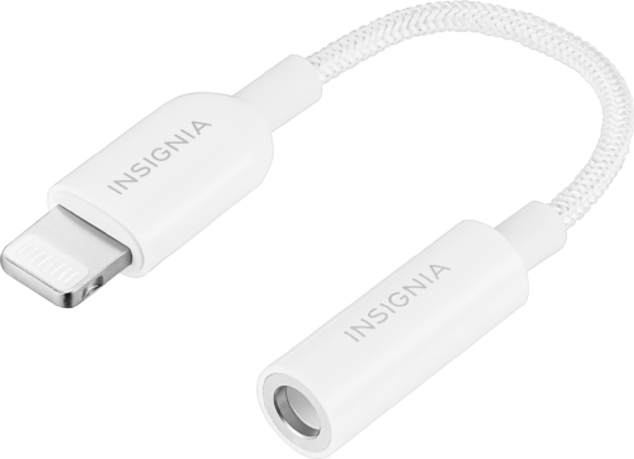 Insignia™ - Lightning to 3.5 mm Headphone Adapter (2 Pack) - White