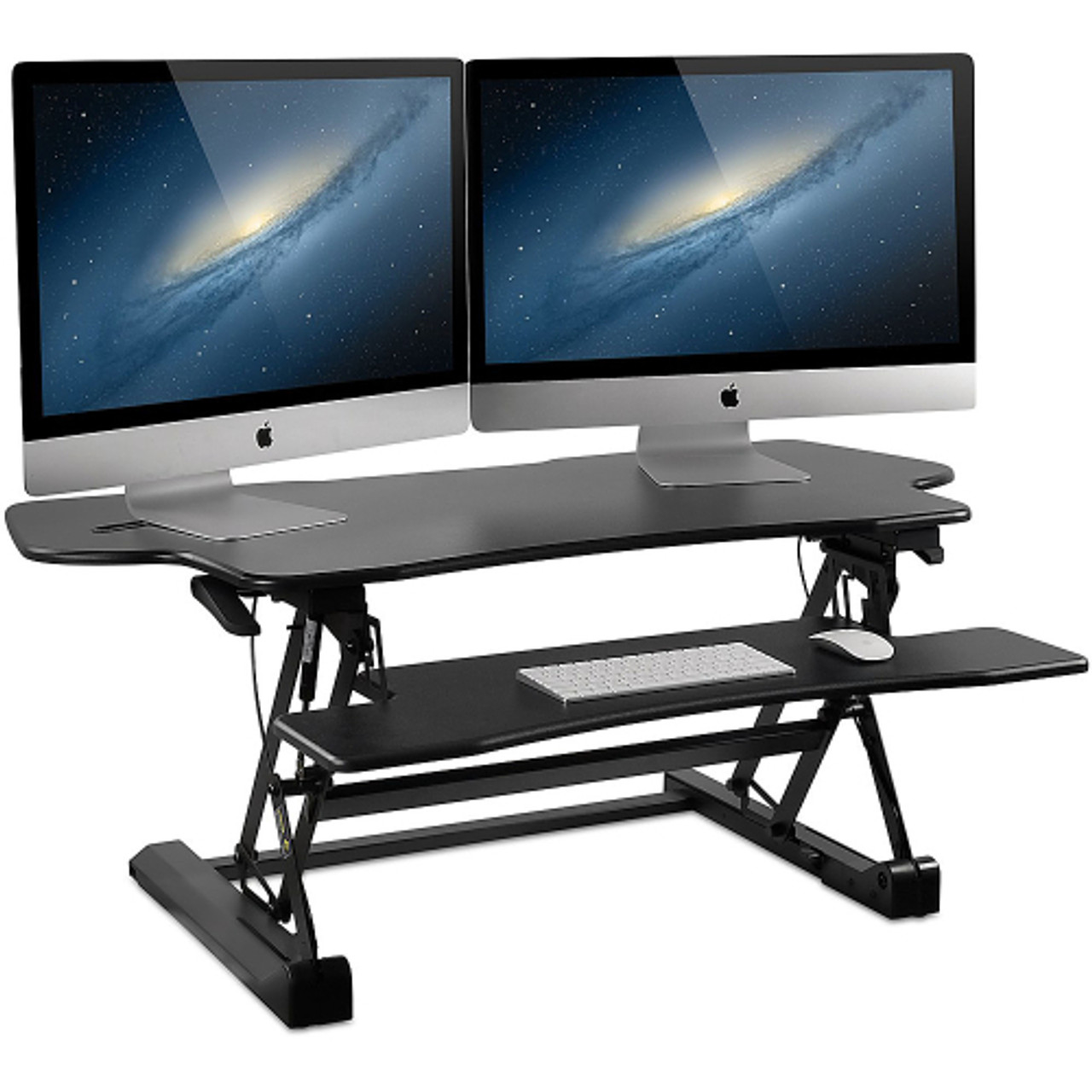 Mount-It! -  Extra-Wide Height Adjustable Standing Desk Converter - Black