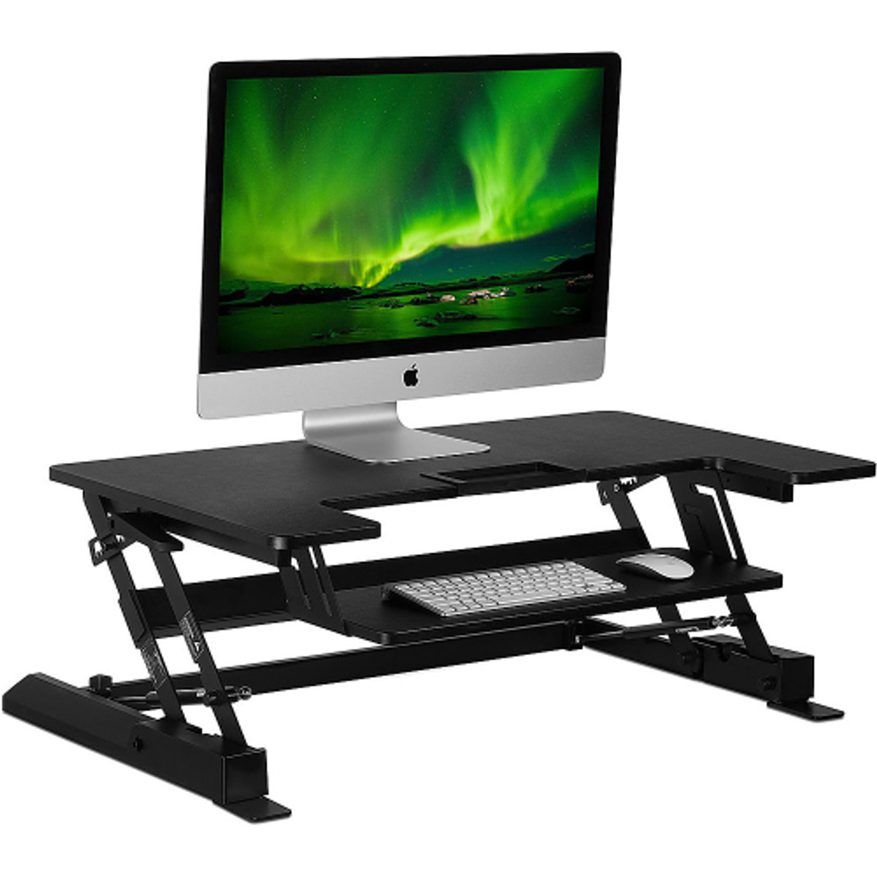 Mount-It! - Wide Standing Desk Converter With Gas Spring - Black