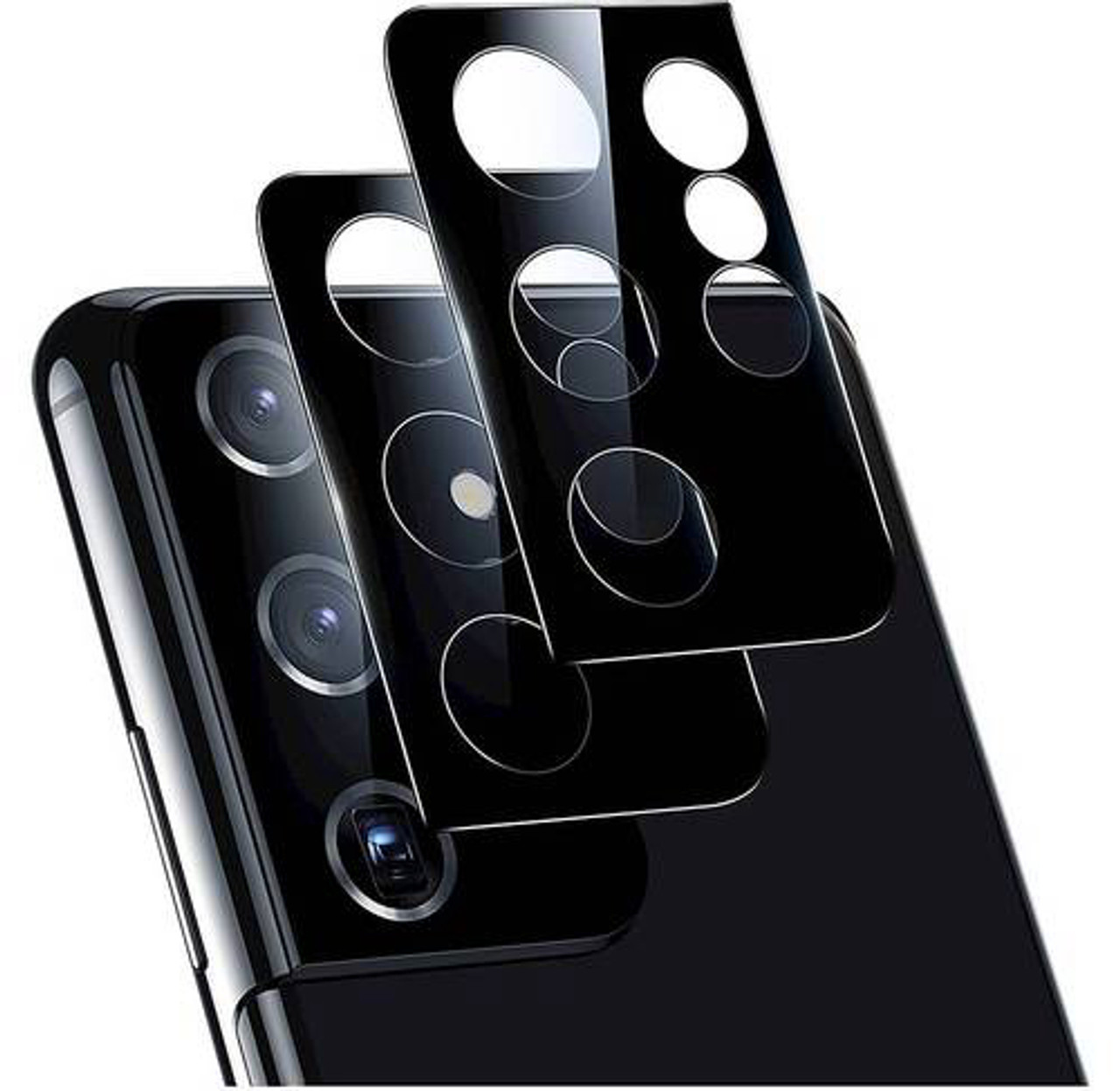 SaharaCase - FlexiGlass Camera Lens Protector for Samsung Galaxy S21 Ultra 5G (2-Pack) - Black