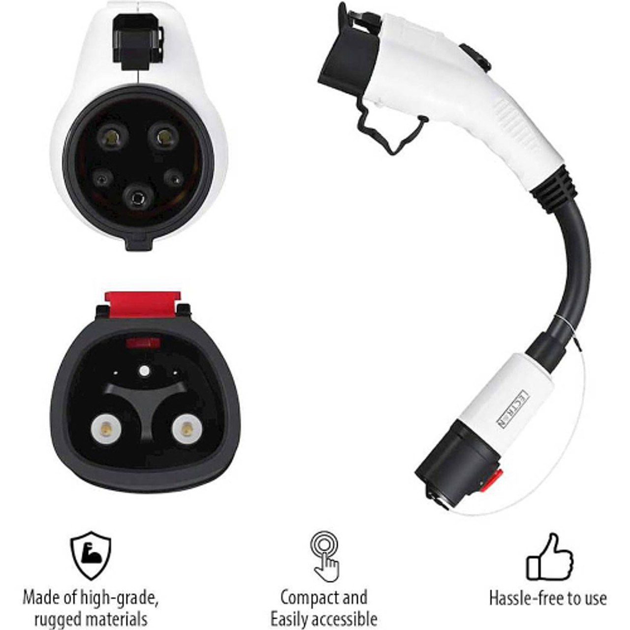 Lectron - J1772 Adapter for Select Tesla Vehicle Chargers - White