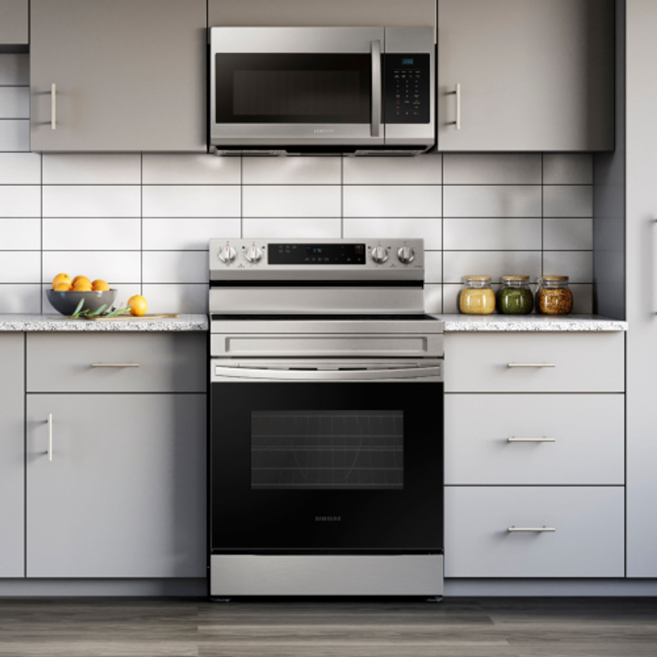 Samsung - 6.3 cu. ft. Freestanding Electric Range with WiFi and Steam Clean - Stainless steel