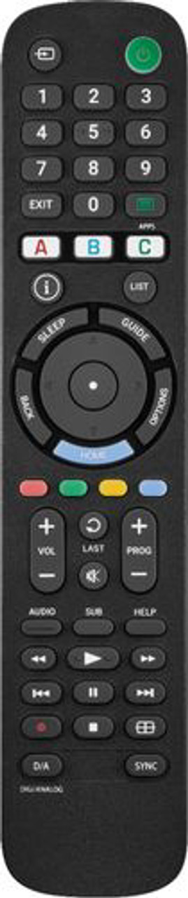 Insignia™ - Replacement Remote for Sony TVs - Black