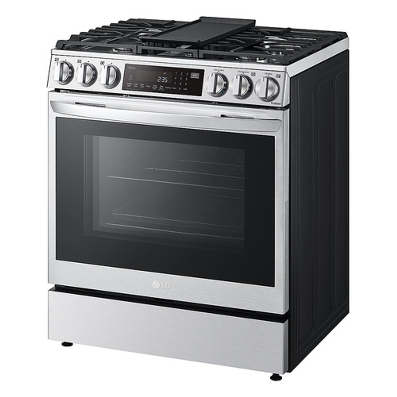 LG - 6.3 Cu Ft Gas Range with Air Fry, ProBake Conversion, and Smart WiFi - PrintProof Stainless Steel