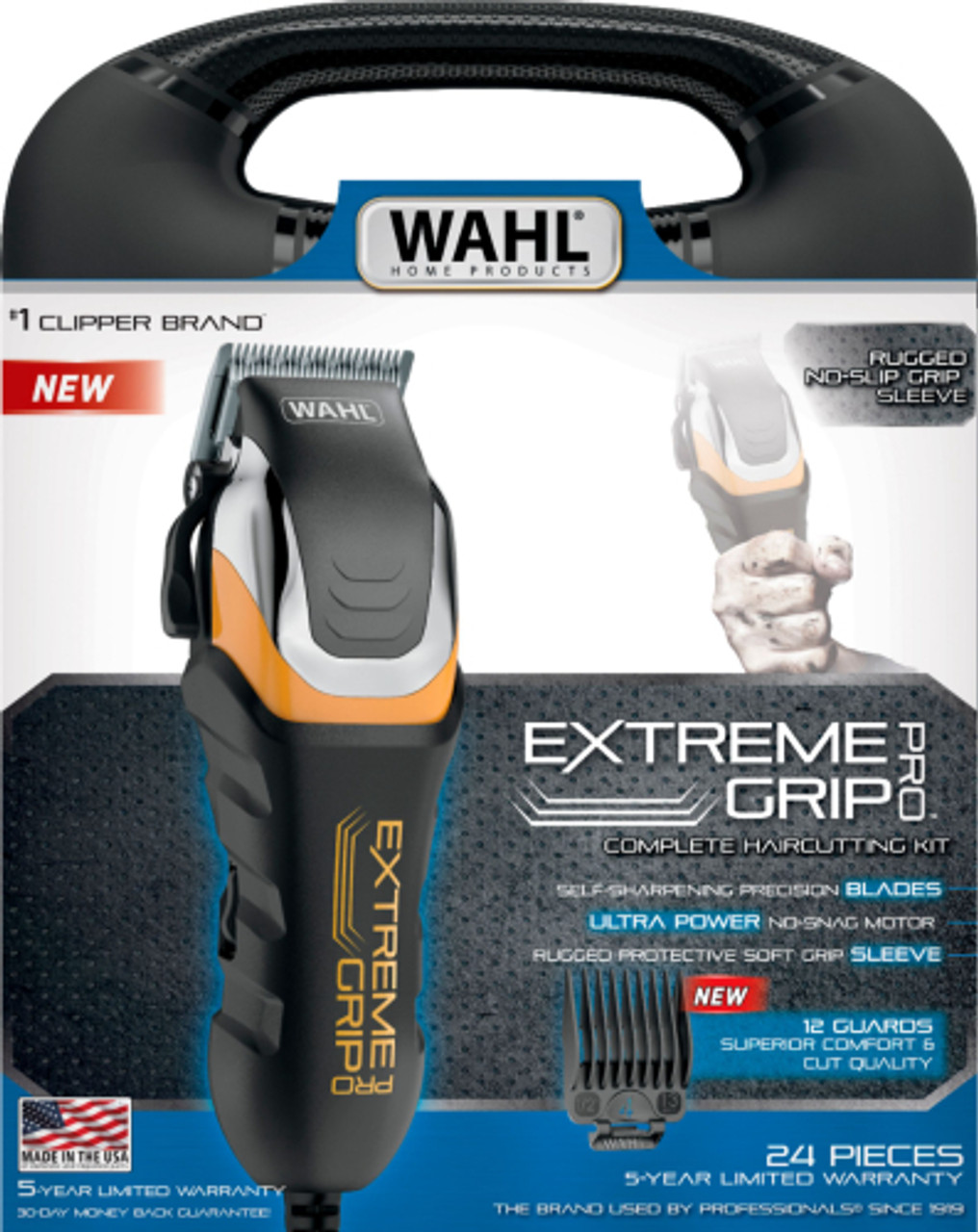 Wahl - Extreme Grip Pro Hair Clipper - Black/Silver/Yellow
