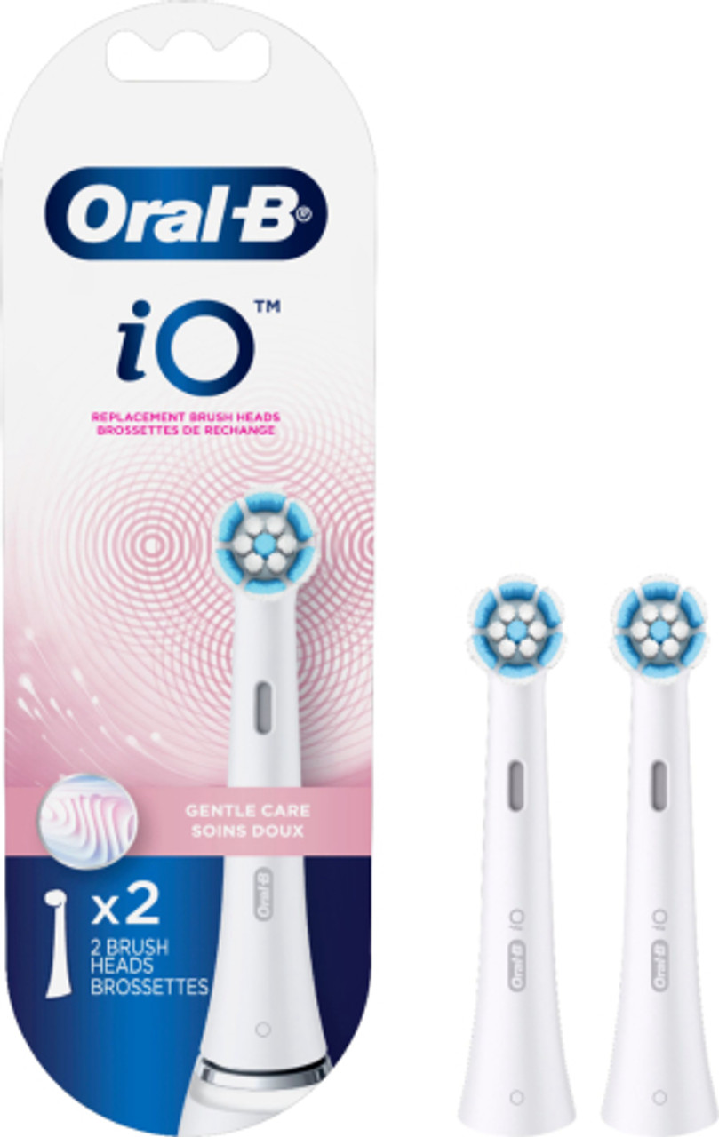 iO Series Gentle Care Replacement Brush Head for Oral-B iO Series Electric Toothbrushes (2-Count) - White