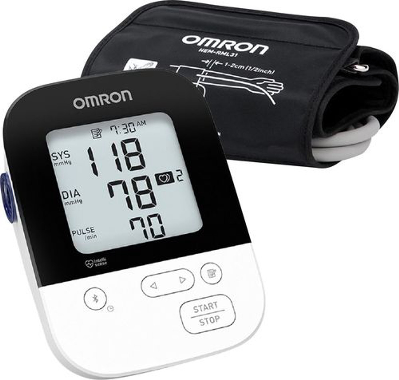 Omron - 5 Series Wireless Upper Arm Blood Pressure Monitor - White/Black