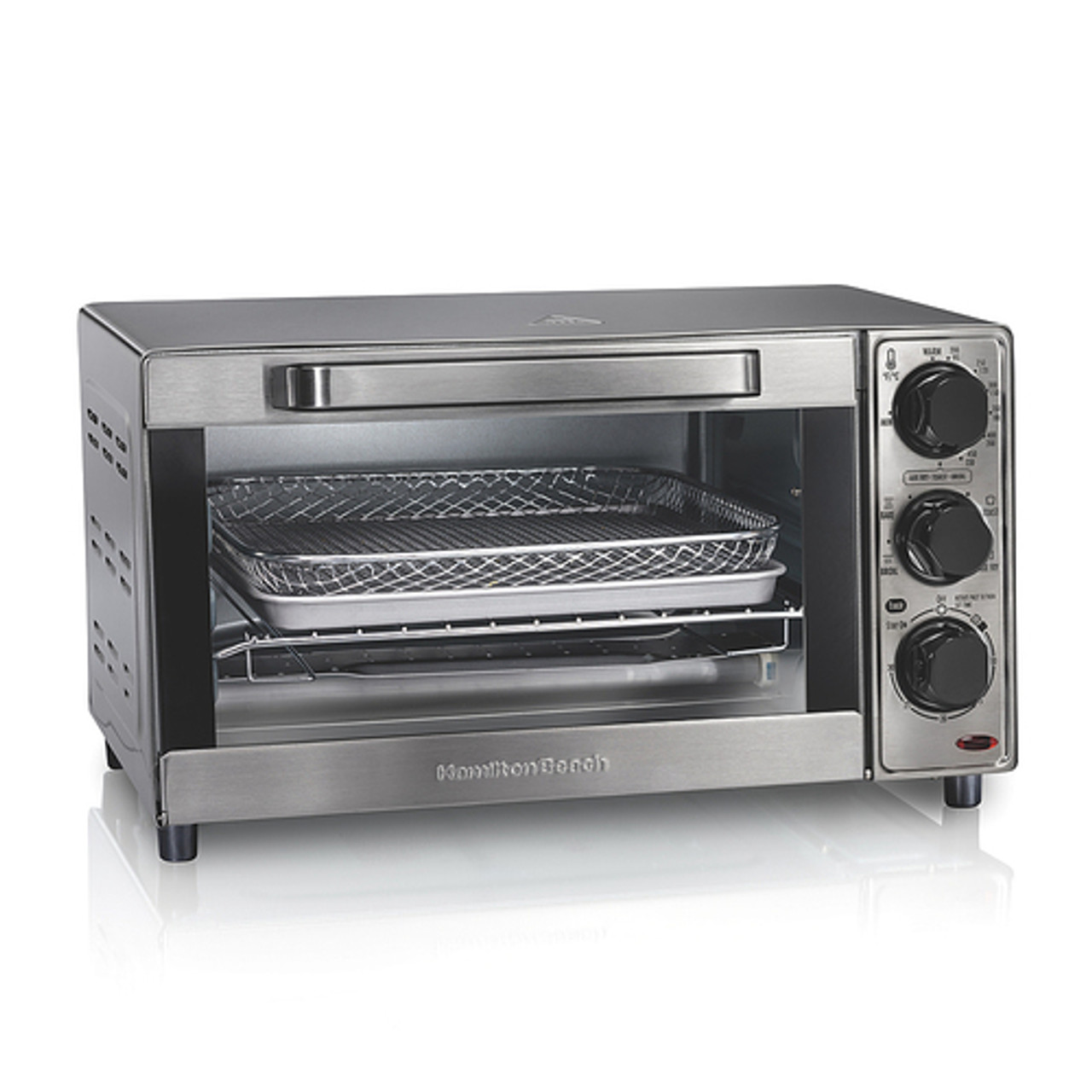 Hamilton Beach - 4 Slice Sure-Crisp Air Fryer Toaster Oven - STAINLESS STEEL