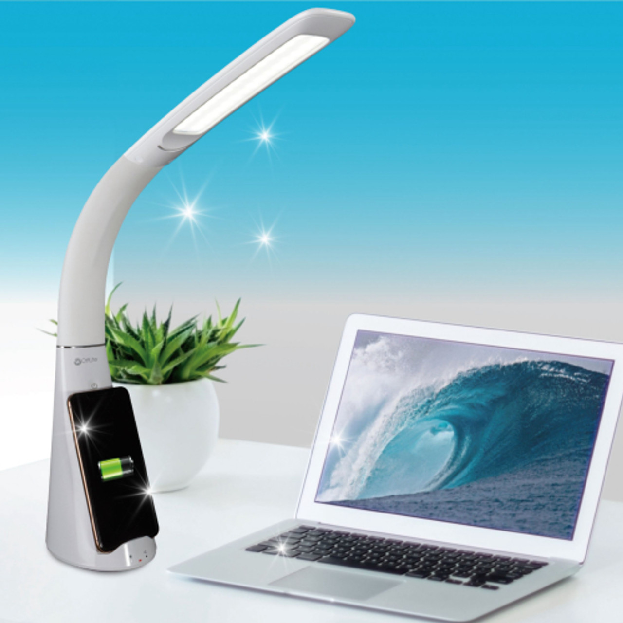 OttLite - Purify LED Sanitizing Desk Lamp with Wireless Charging