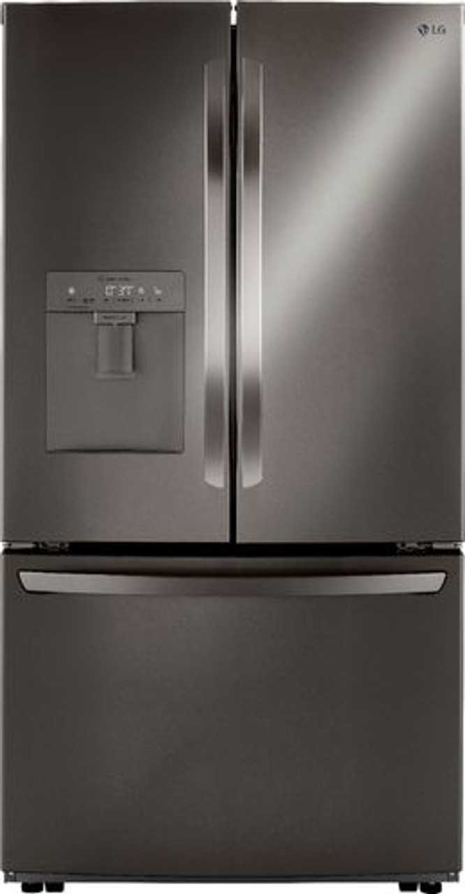 LG - 29 cu. Ft. 3 Door French Door with Ice Maker, and External Water Dispenser - PrintProof Black Stainless Steel