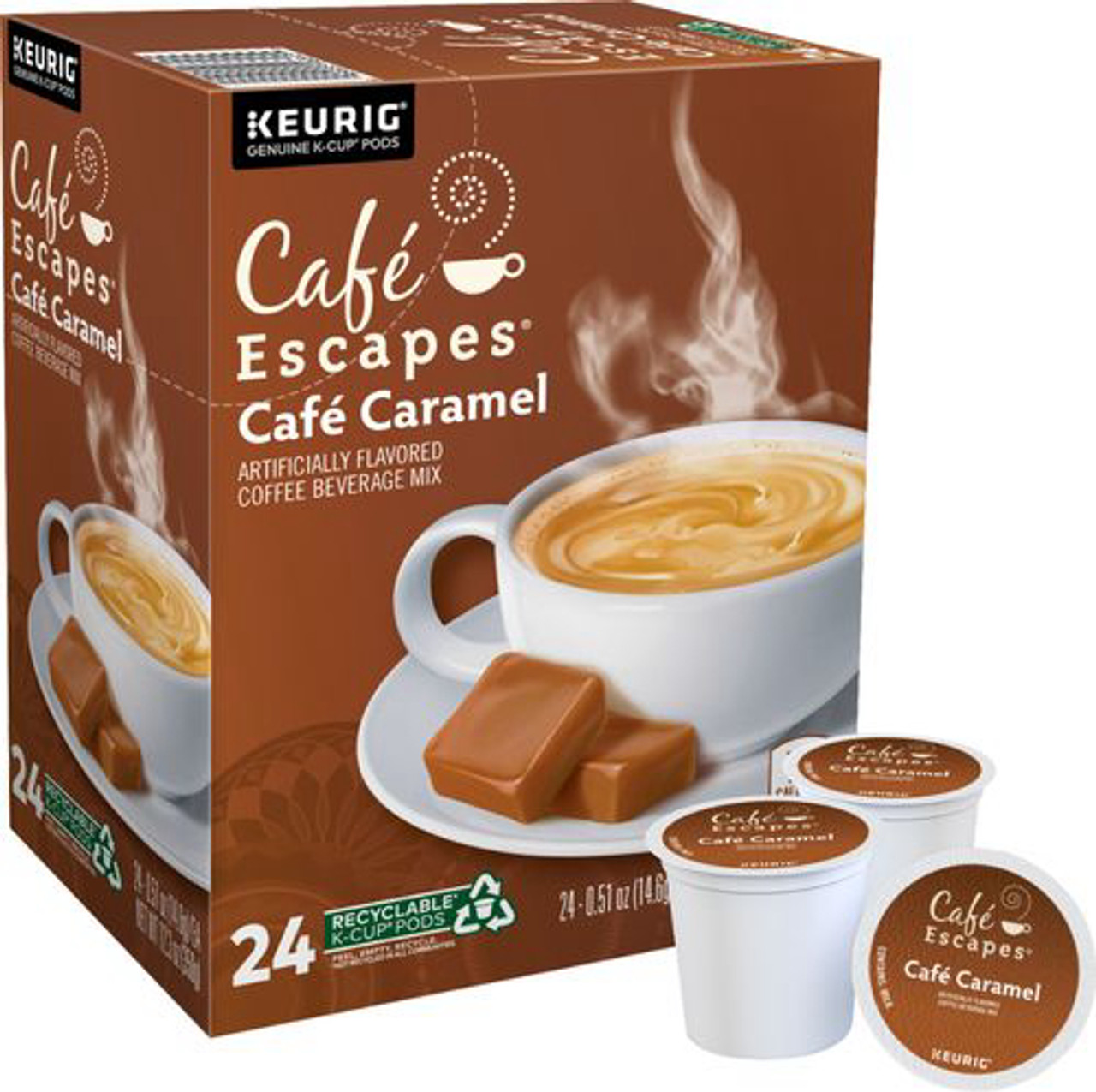 Café Escapes Café Caramel, Keurig Single-Serve K-Cup Pods, 24 Count