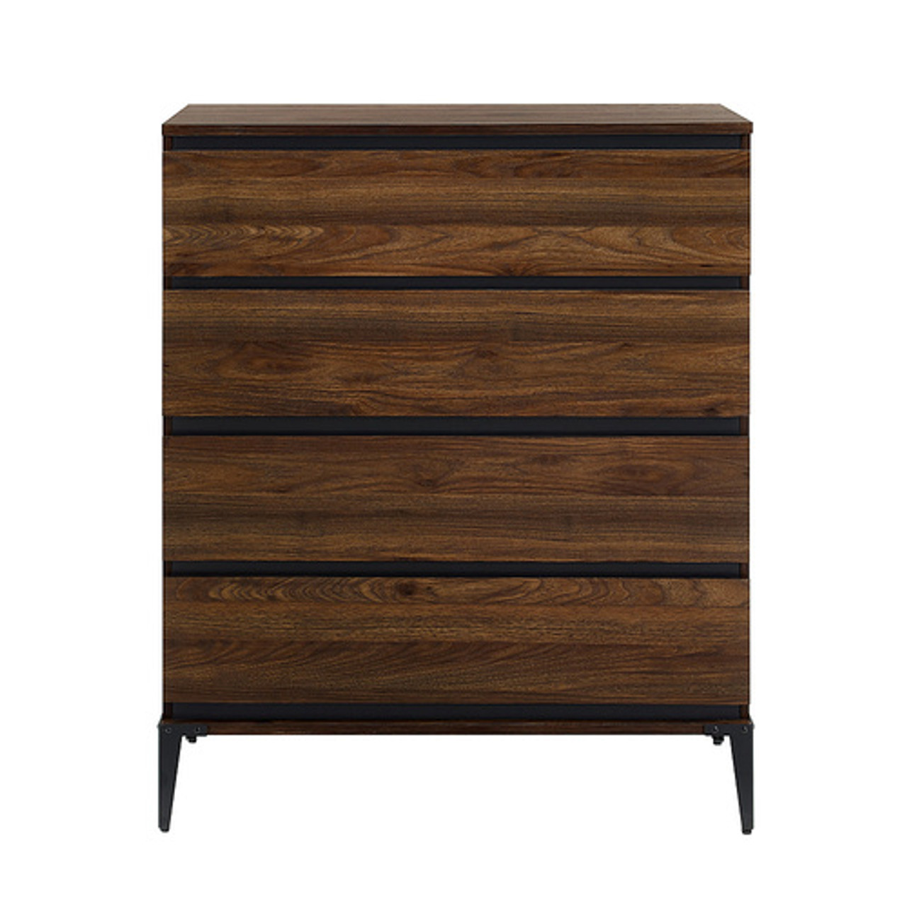 Walker Edison - 36” Urban Industrial 4 Drawer Dresser - Dark Walnut