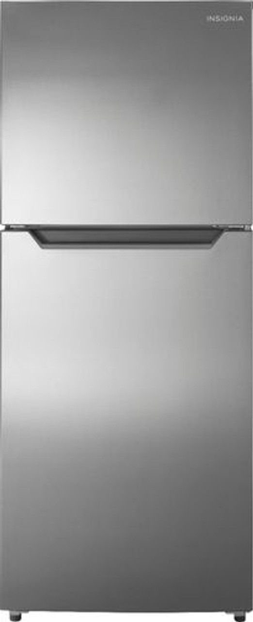 Insignia™ - 10 Cu. Ft. Top-Freezer Refrigerator with Reversible Door - Stainless steel