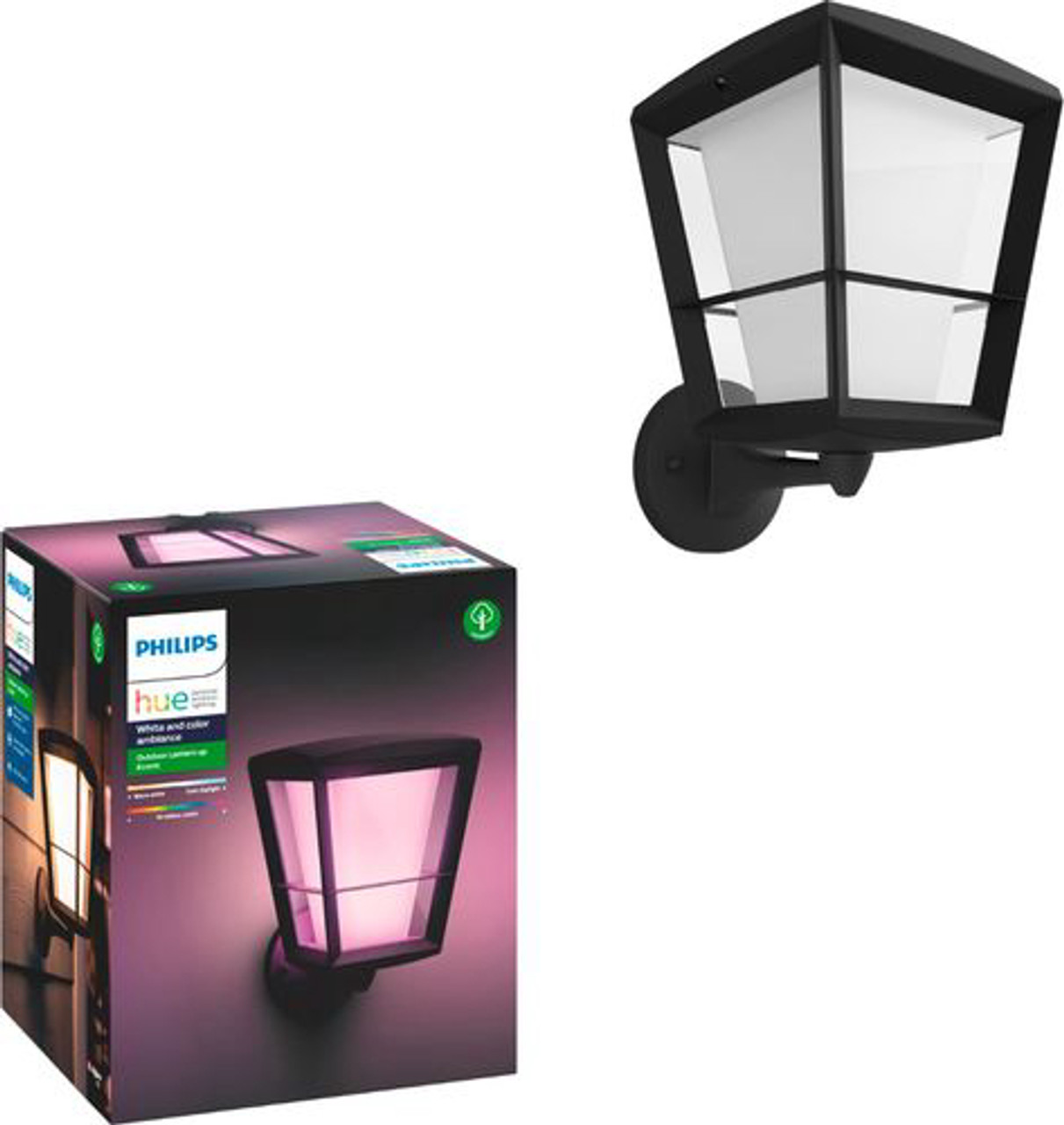 Philips - Hue Econic Outdoor Wall Light - Black