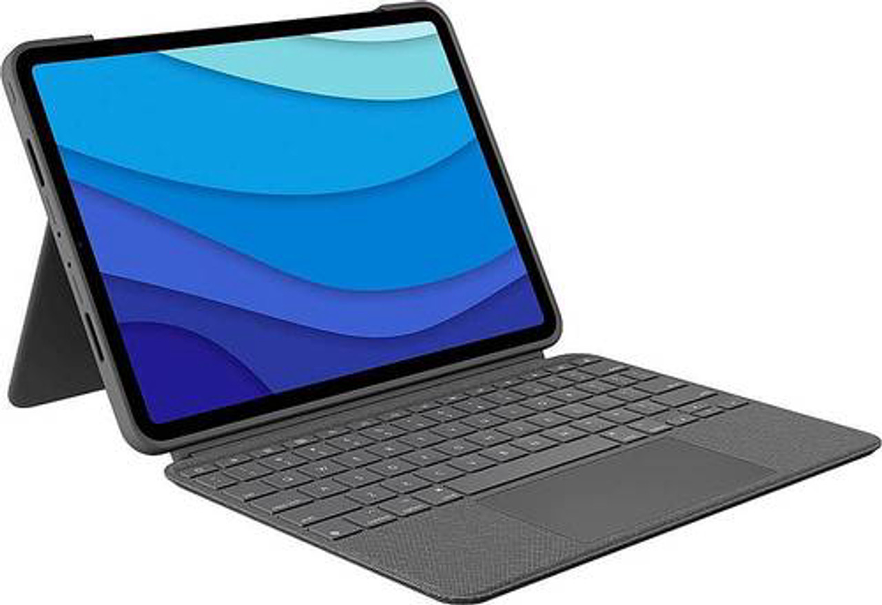 Logitech - Combo Touch iPad Pro 11" (1st, 2nd, and 3rd Generation) Keyboard Case, Backlit Keyboard, Trackpad - Oxford Gray