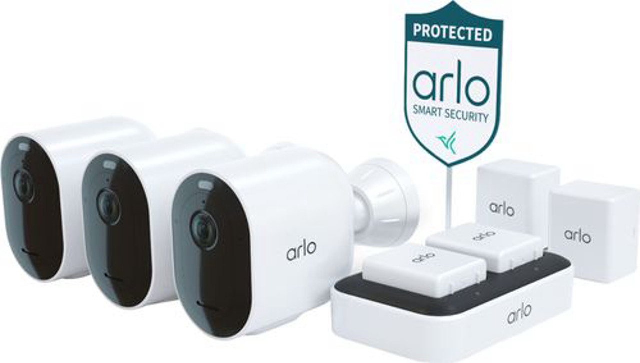 Arlo - Pro 4 Spotlight Camera Security Bundle - White