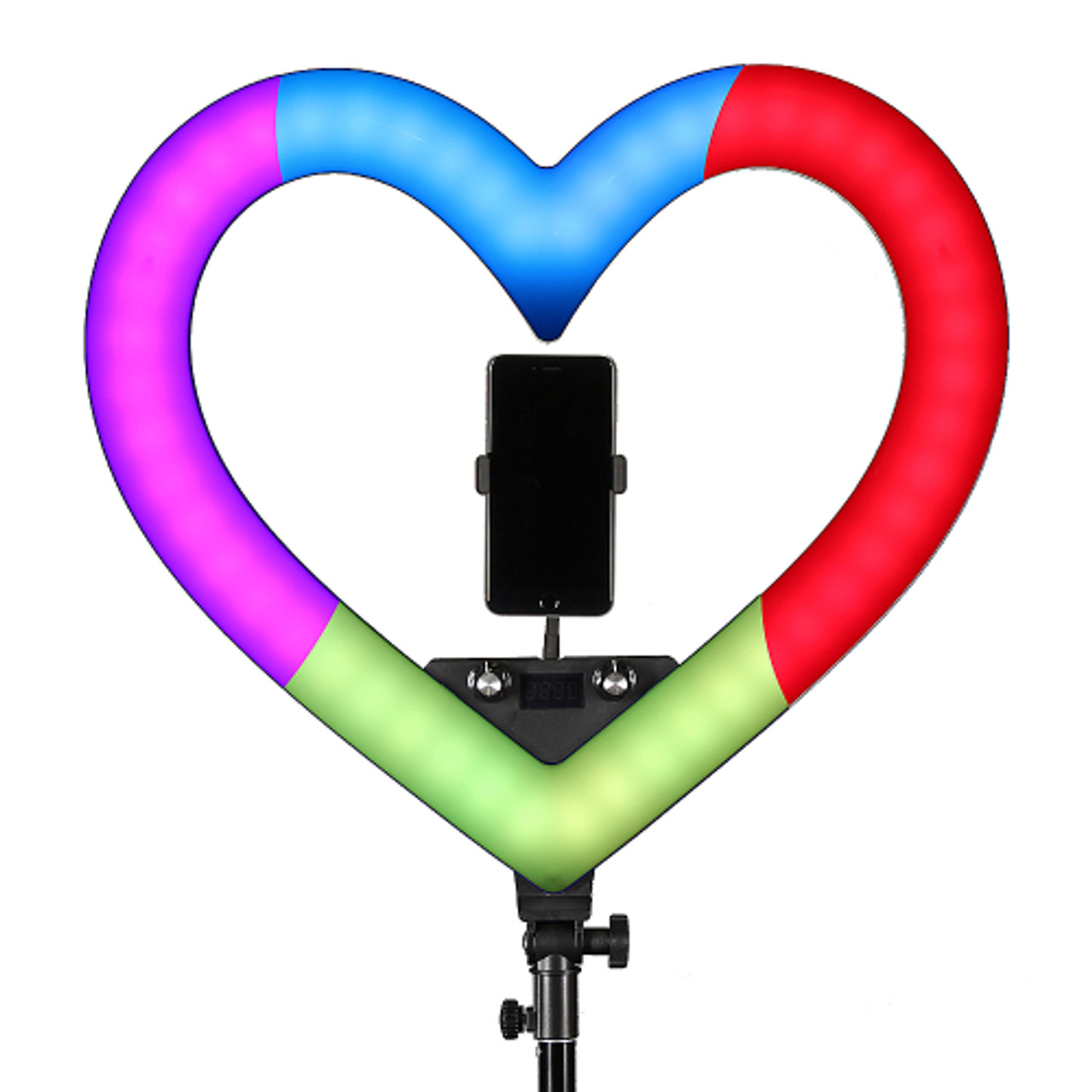 Sunpak - 19" Heart-Shaped Rainbow Vlogging Kit with Bluetooth Remote