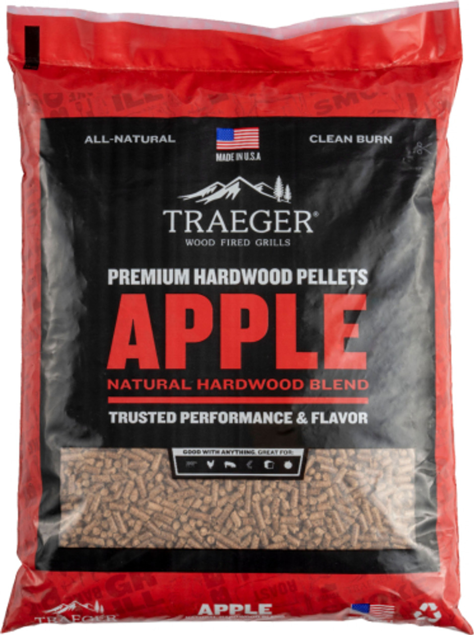 Traeger Grills - Premium Hardwood Pellets - Apple - Brown