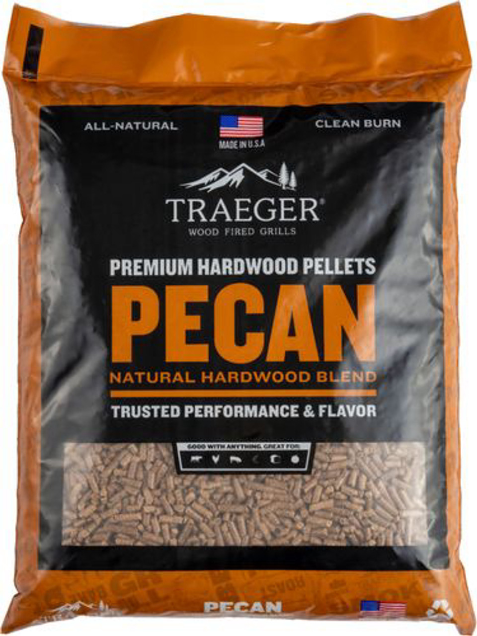 Traeger Grills - Premium Hardwood Pellets - Pecan - Brown