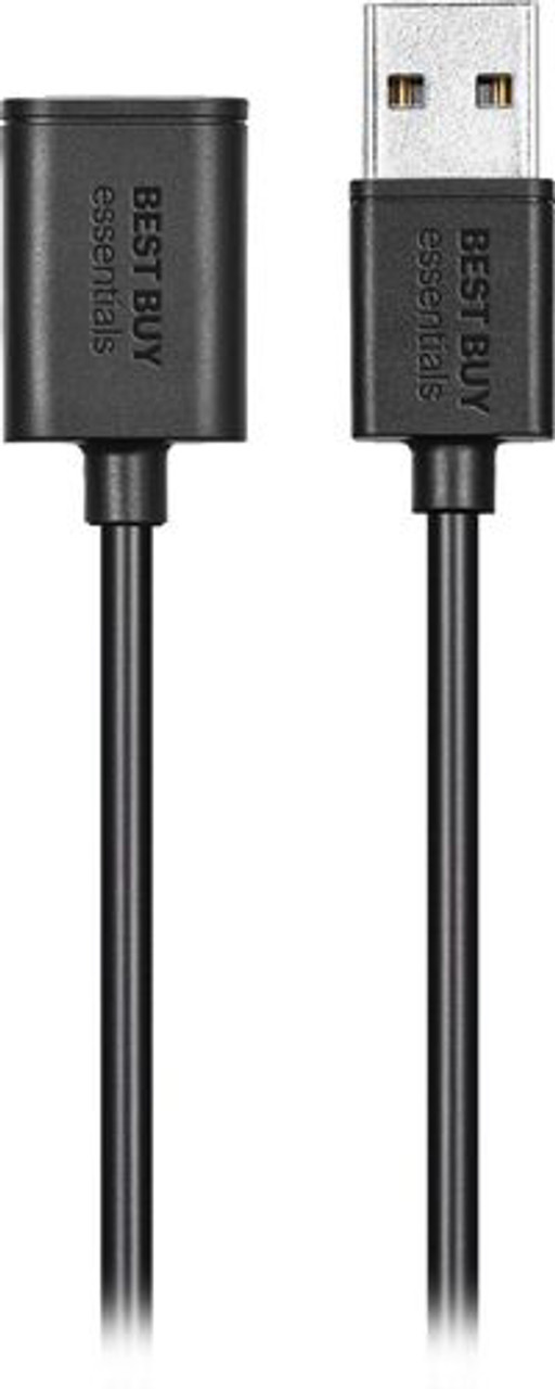 Best Buy essentials™ - 6' USB 2.0 A-Male to A-Female Extension Cable - Black