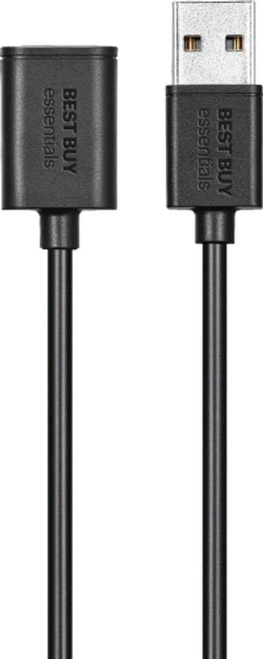 Best Buy essentials™ - 12' USB 2.0 A-Male to A-Female Extension Cable - Black