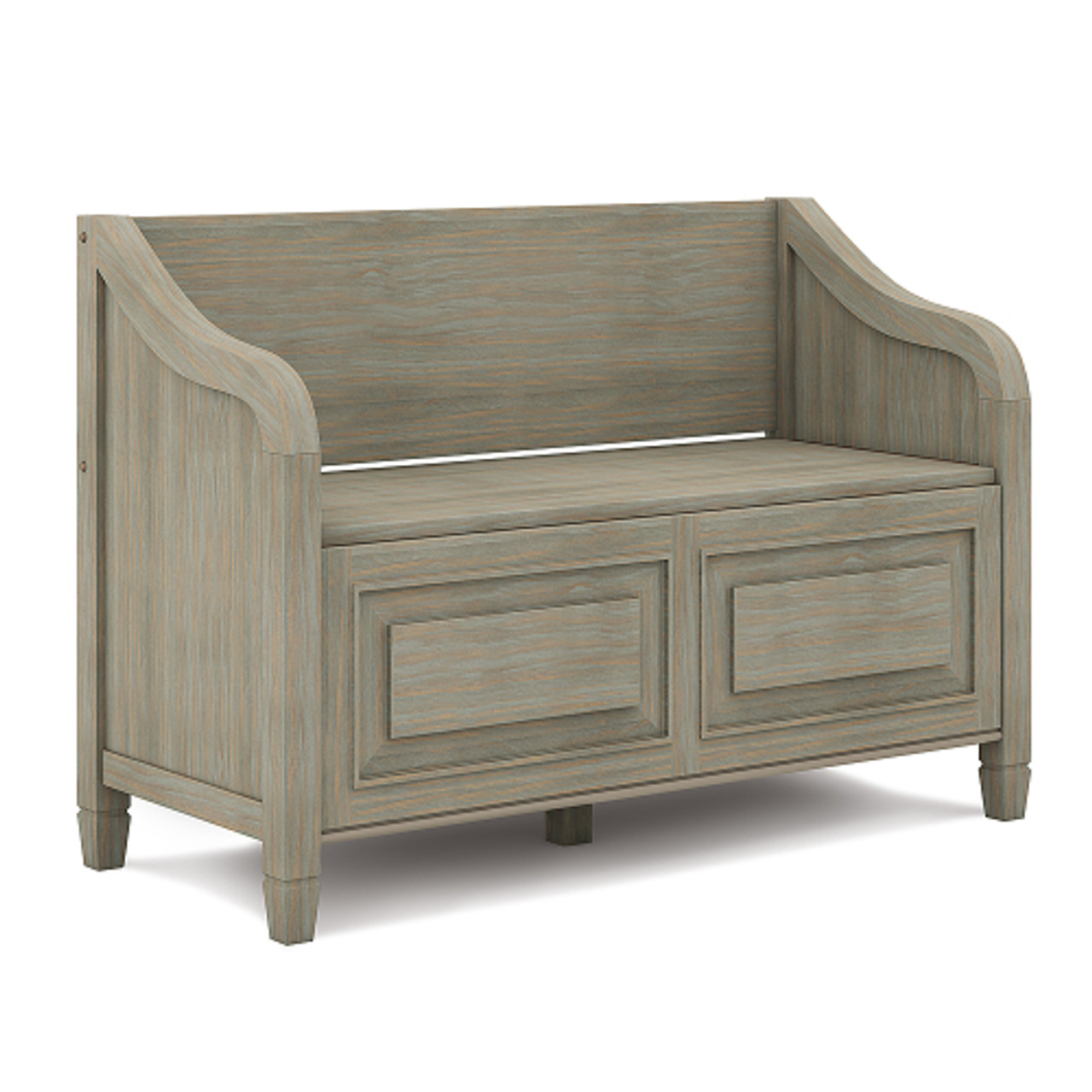 Simpli Home - Connaught Solid Wood 42 inch Wide Transitional Entryway Storage Bench - Distressed Grey