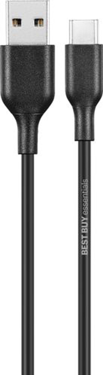 Best Buy essentials™ - 3' USB-C to USB Charge-and-Sync Cable - Black