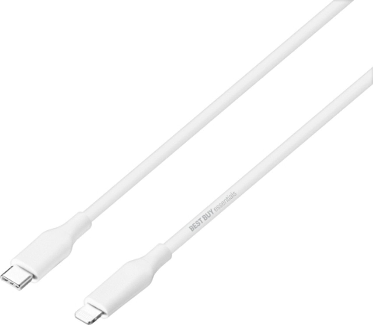 Best Buy essentials™ - 5' Lightning to USB-C Charge-and-Sync Cable - White