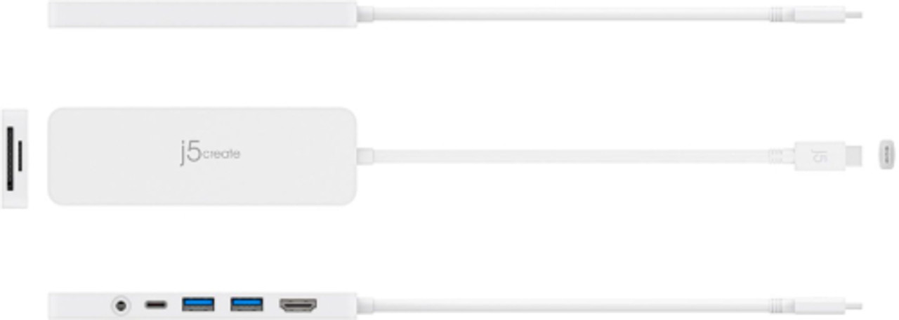 j5create - USB-C® Multi-Port Hub with Power Delivery - White