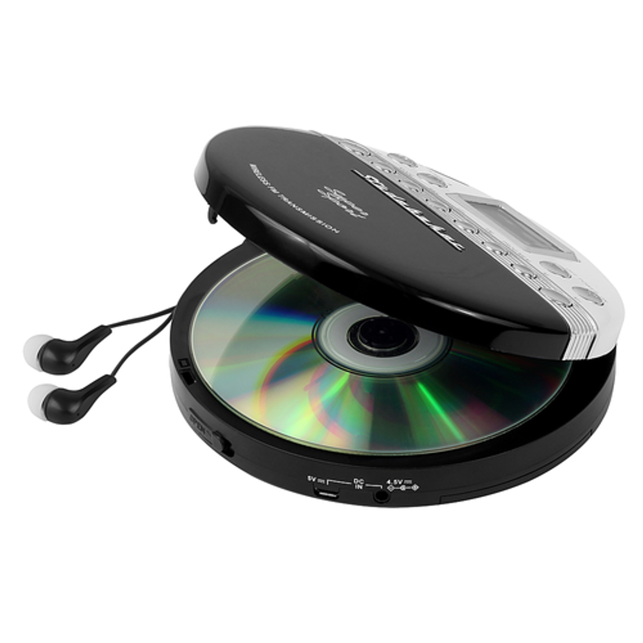 Studebaker - Joggable Personal CD Player with Wireless FM Transmission and FM PLL Radio - Black/White