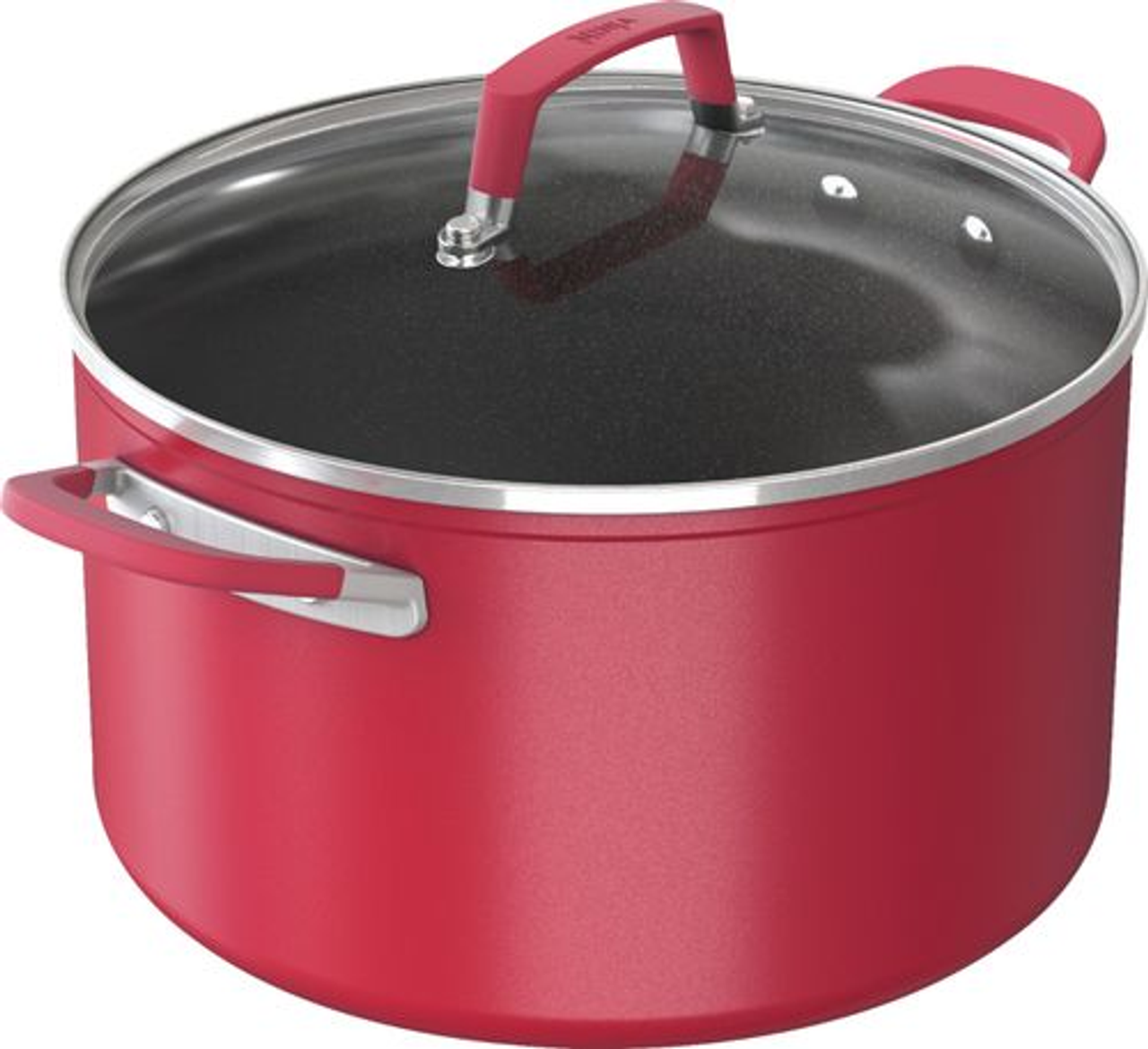 Ninja - Foodi™ NeverStick™ Vivid 8-Quart Stock Pot with Glass Lid - Crimson Red