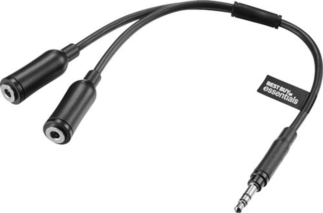 Best Buy essentials™ - 6" 2-Way Audio Splitter - Black