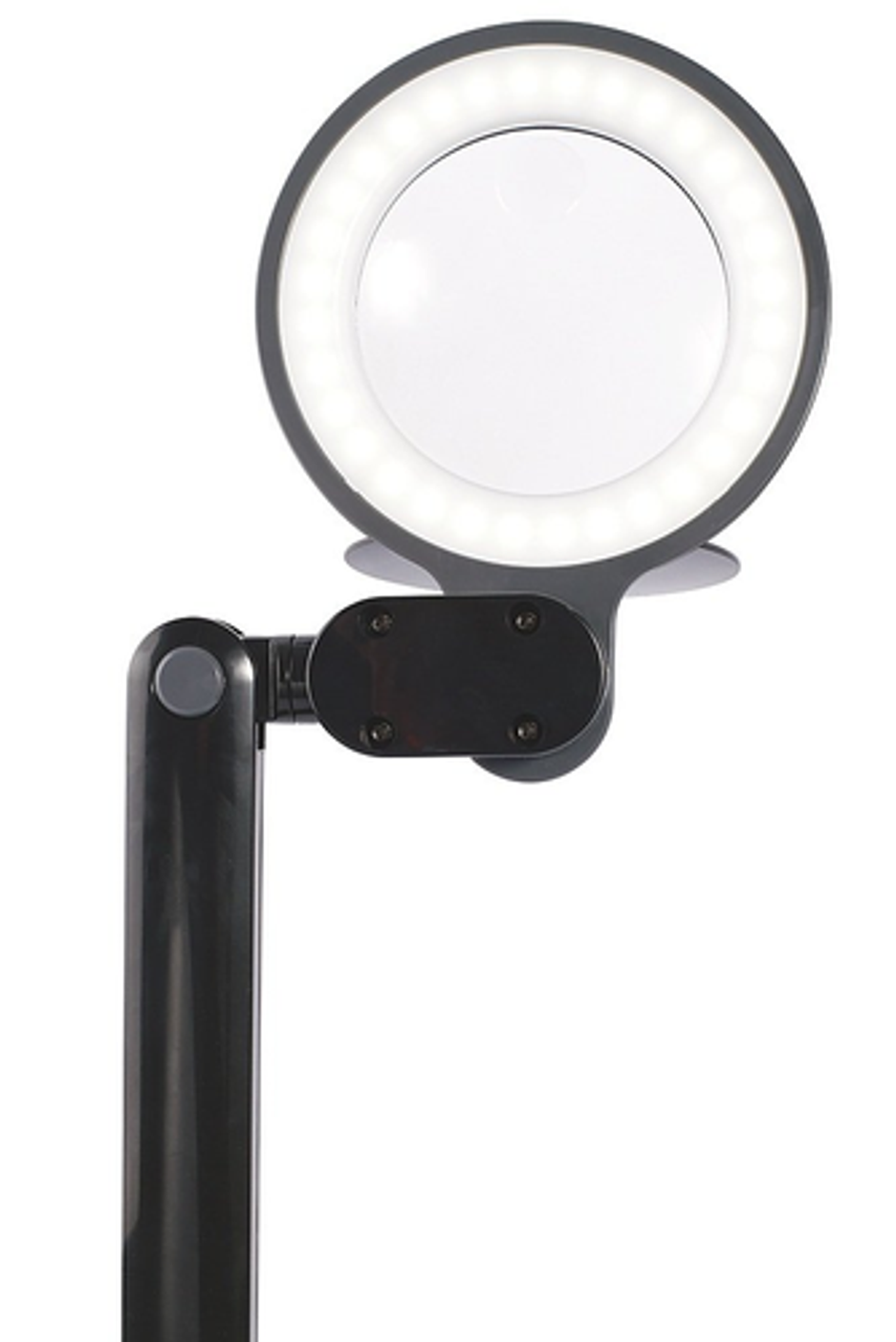 OttLite - Space-Saving LED Magnifier Desk Lamp - Black