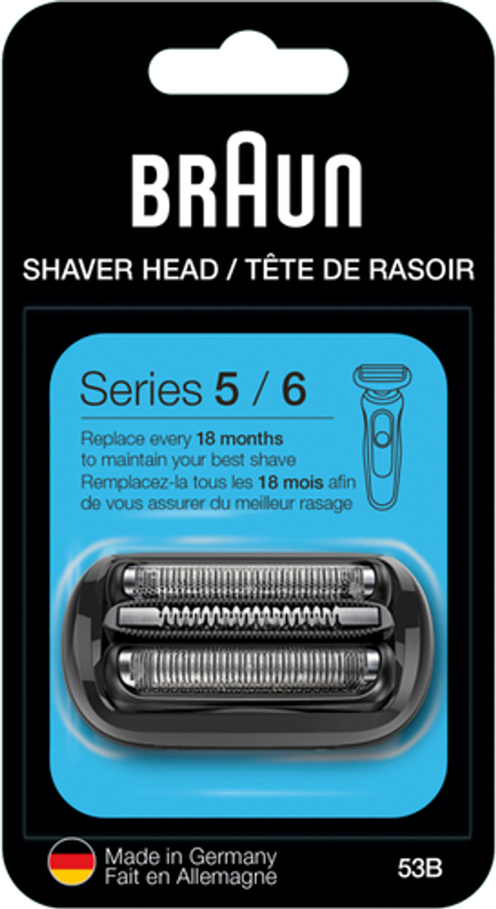 Braun - Series 5 53B Electric Shaver Head for Series 5 and Series 6 shavers - Black