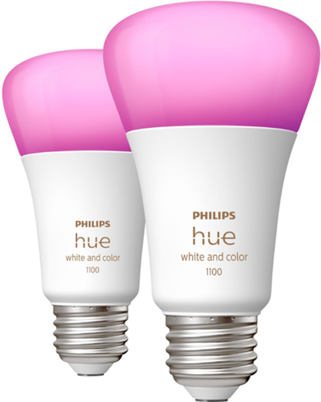 Philips - Hue White and Color Ambaice A19 Bluetooth 75W Smart LED Bulbs (2-pack)