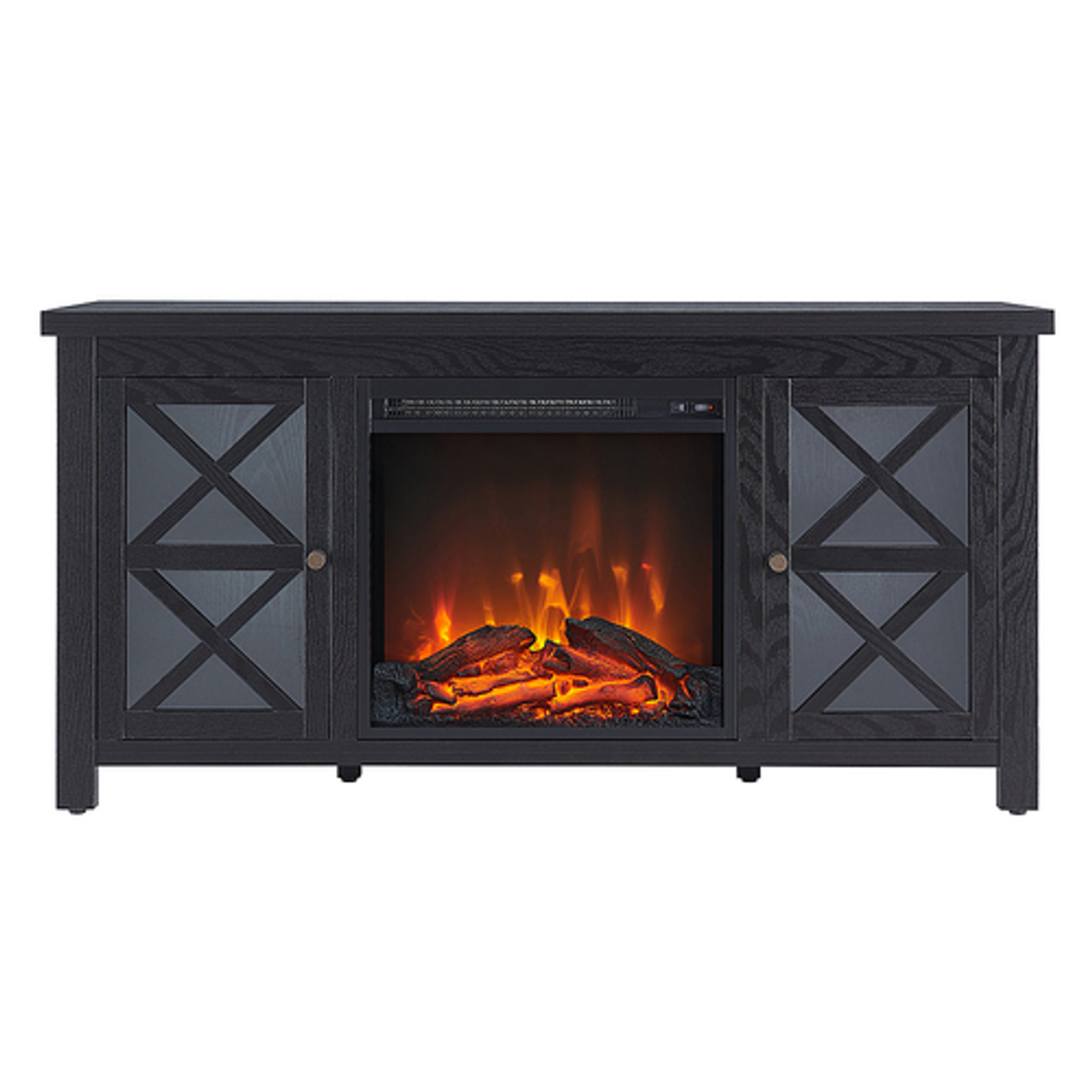 Camden&Wells - Colton 47.75" TV Stand with Log Fireplace - Blackened Bronze